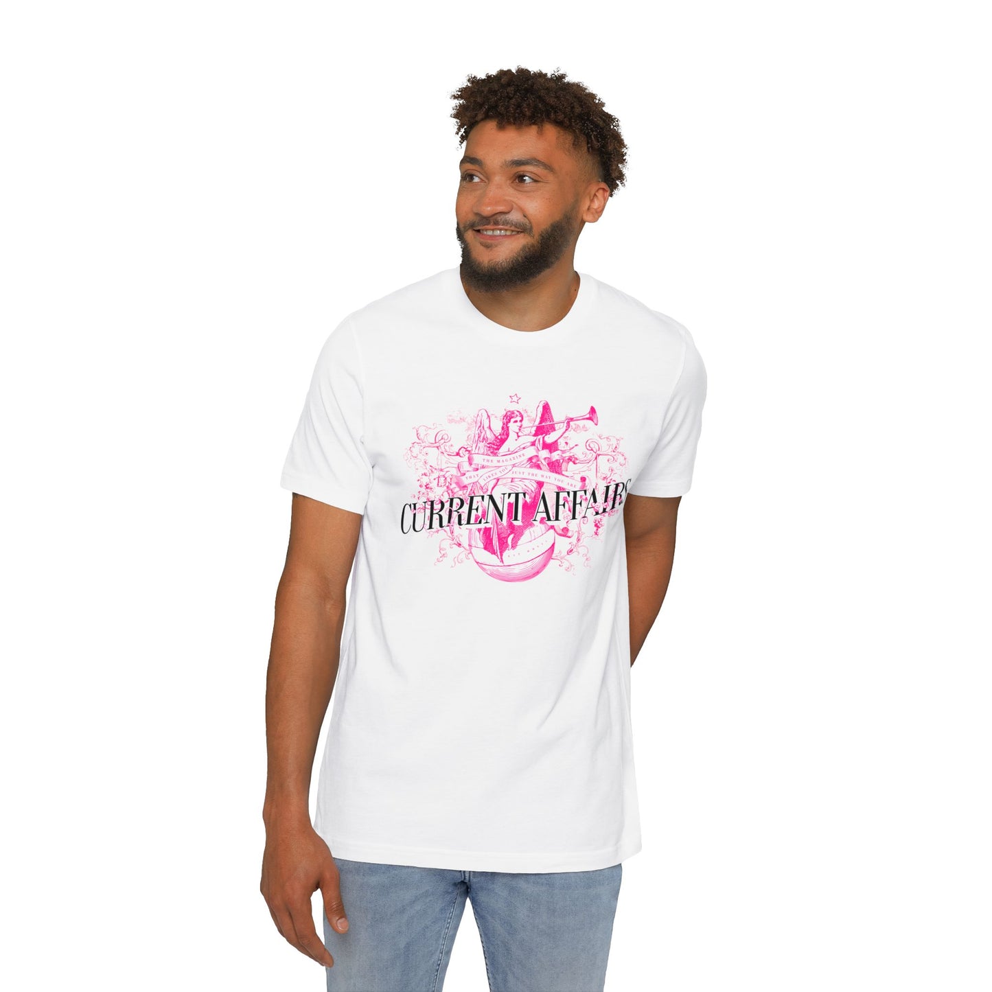 Current Affairs T-Shirt (pink logo)