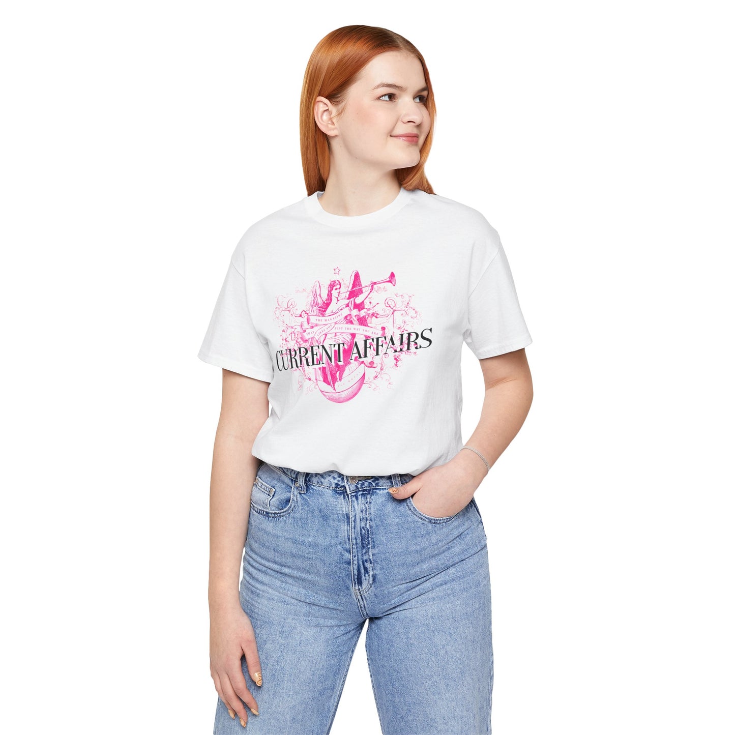 Current Affairs T-Shirt (pink logo)
