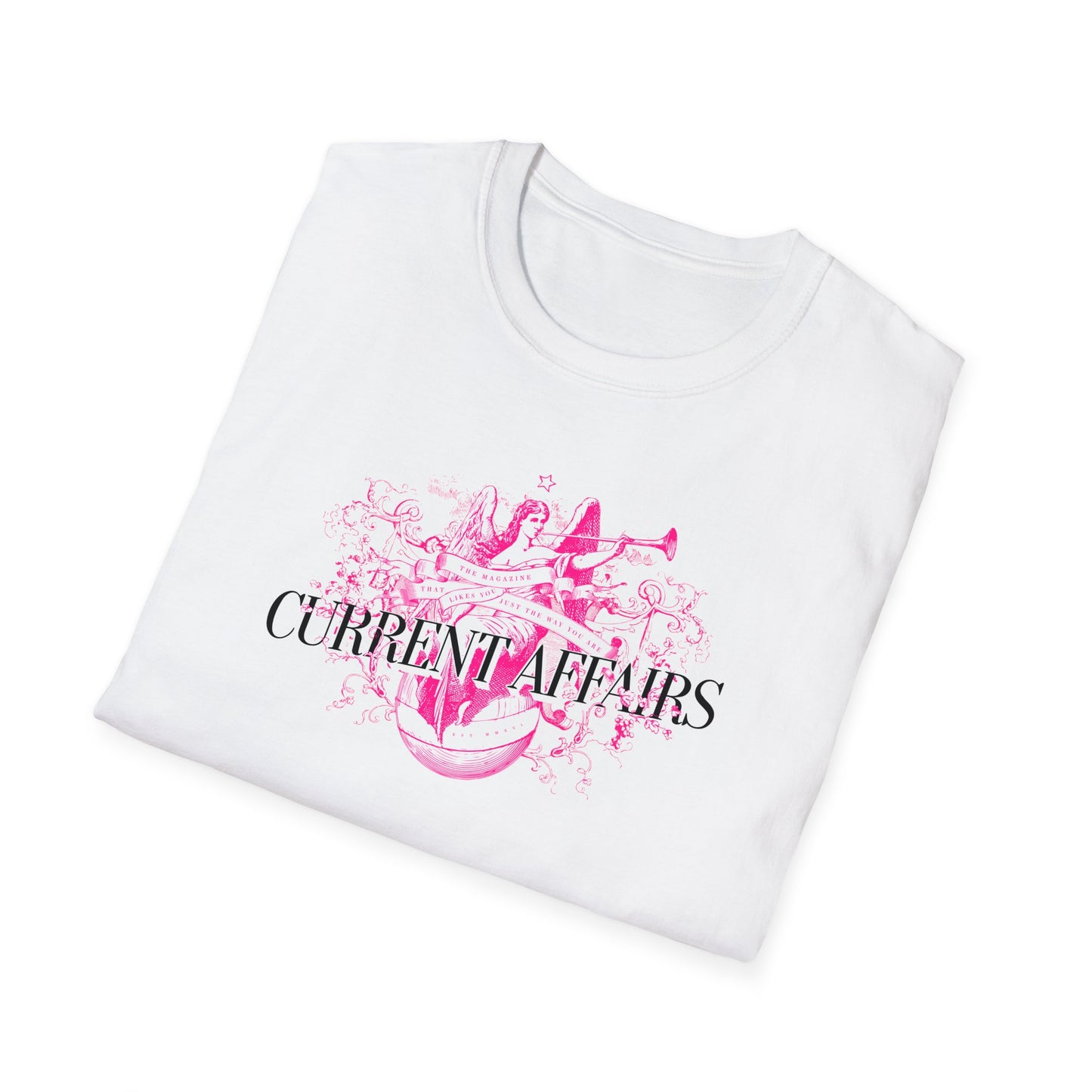 Current Affairs T-Shirt (pink logo)